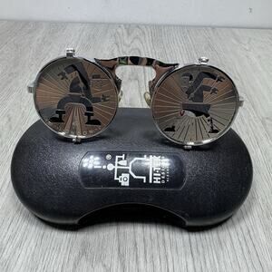 Alexander Hi-Tek Designs London steampunk sunglasses flip-up metal shades